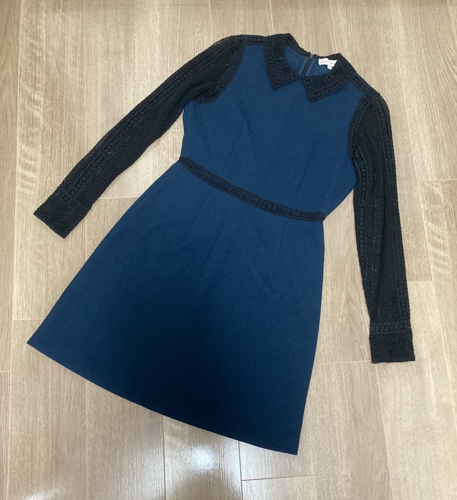 PAUL&JOE SISTER ポール&ジョーシスター ワンピース インクブルー×ブラックレース 拍卖