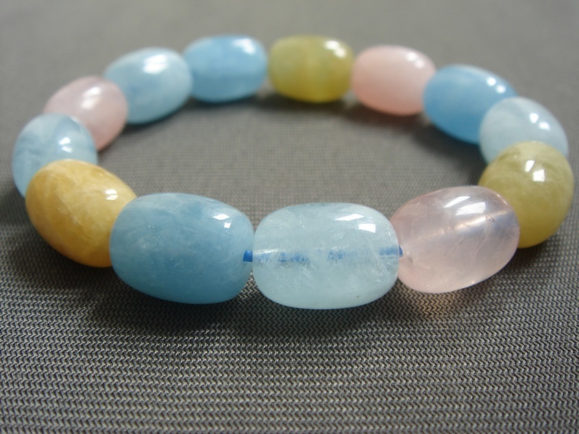 ☆風水,お守り,天然5A級モルガナイトモルガン石ブレスレットA1拍卖