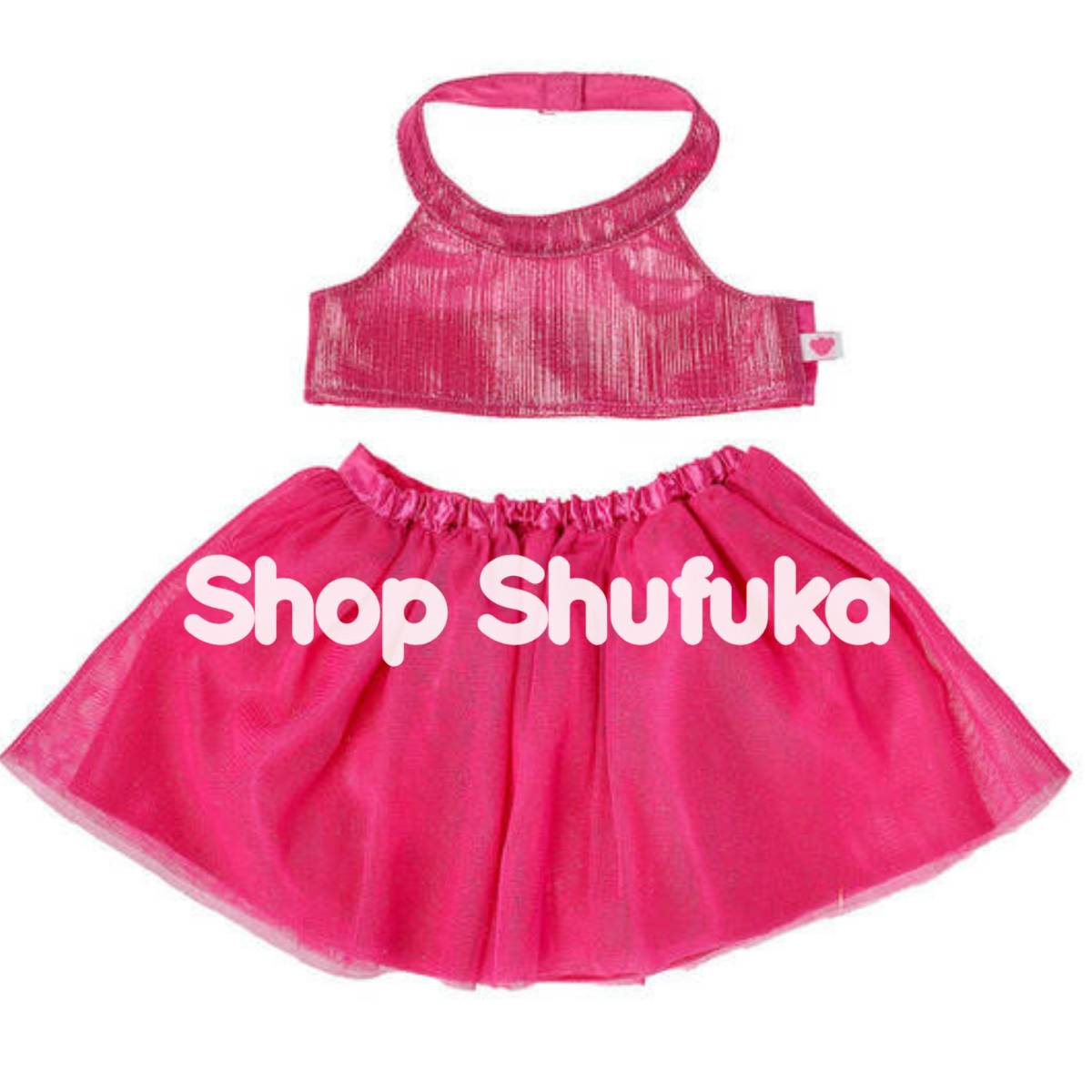 ビルドアベア★ホルターネック トップス スカート ピンク 2点セット テディベア シェリーメイ くま ぬいぐるみ プレゼント クリスマス拍卖