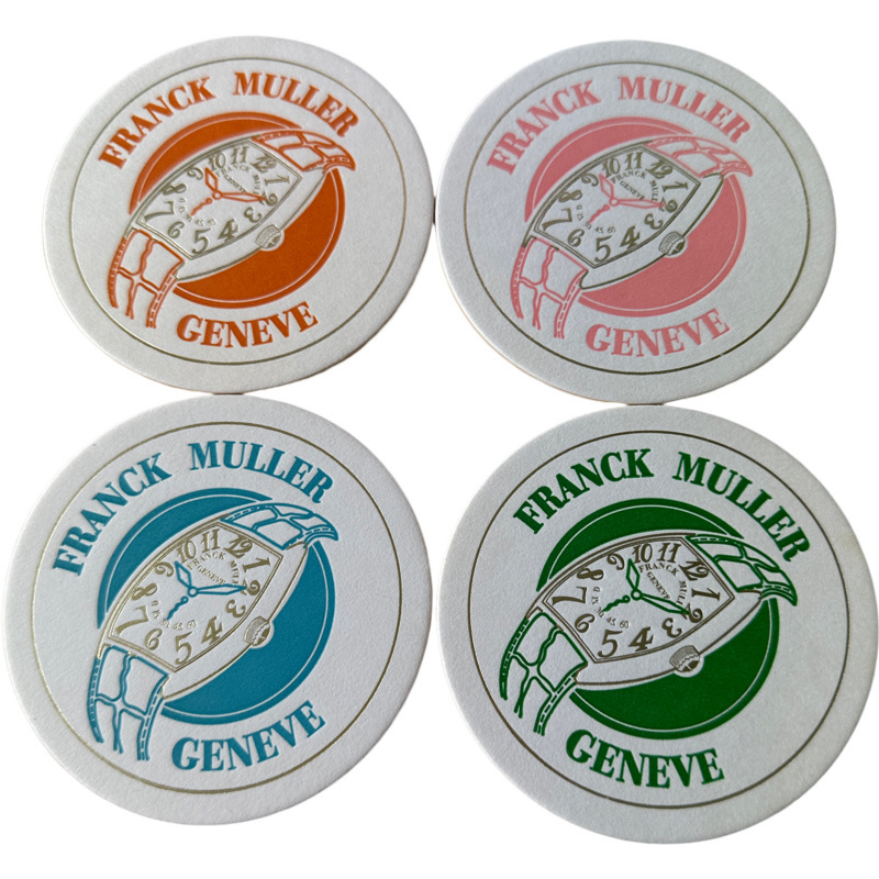 フランクミュラー FRANCK MULLER コースター 4色セット オレンジ ピンク ブルー グリーン 未使用拍卖
