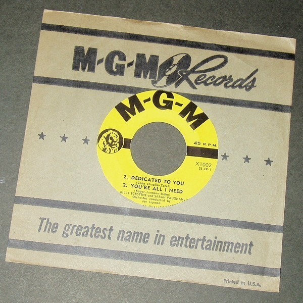 SARAH VAUGHAN BILLY ECKSTINE Dedicated to You カナダ盤4曲入りEP 1953拍卖