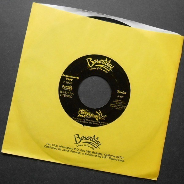 SPITBALLS Telstar アメリカ盤シングルPR Beserkley 1979 John Meek 10cc拍卖