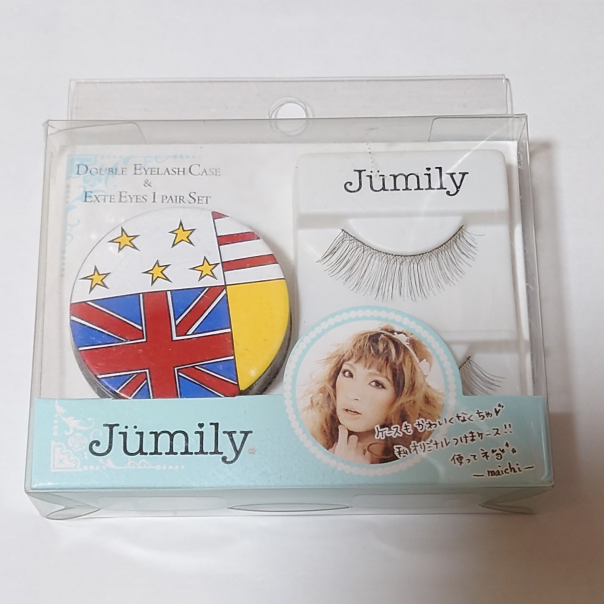ジュミリーダブルアイラッシュケース&アイラッシュセットNo01エクステEYES付き☆つけまつ毛未使用拍卖
