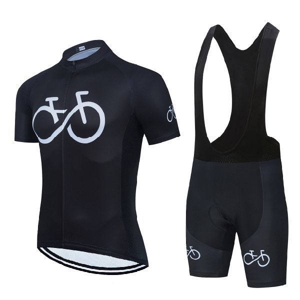 新品 サイクルジャージ 上下セット No108 Lサイズ ブラック フルジップ ウェア 半袖 メンズ サイクリング MTB 自転車 ロードバイク拍卖