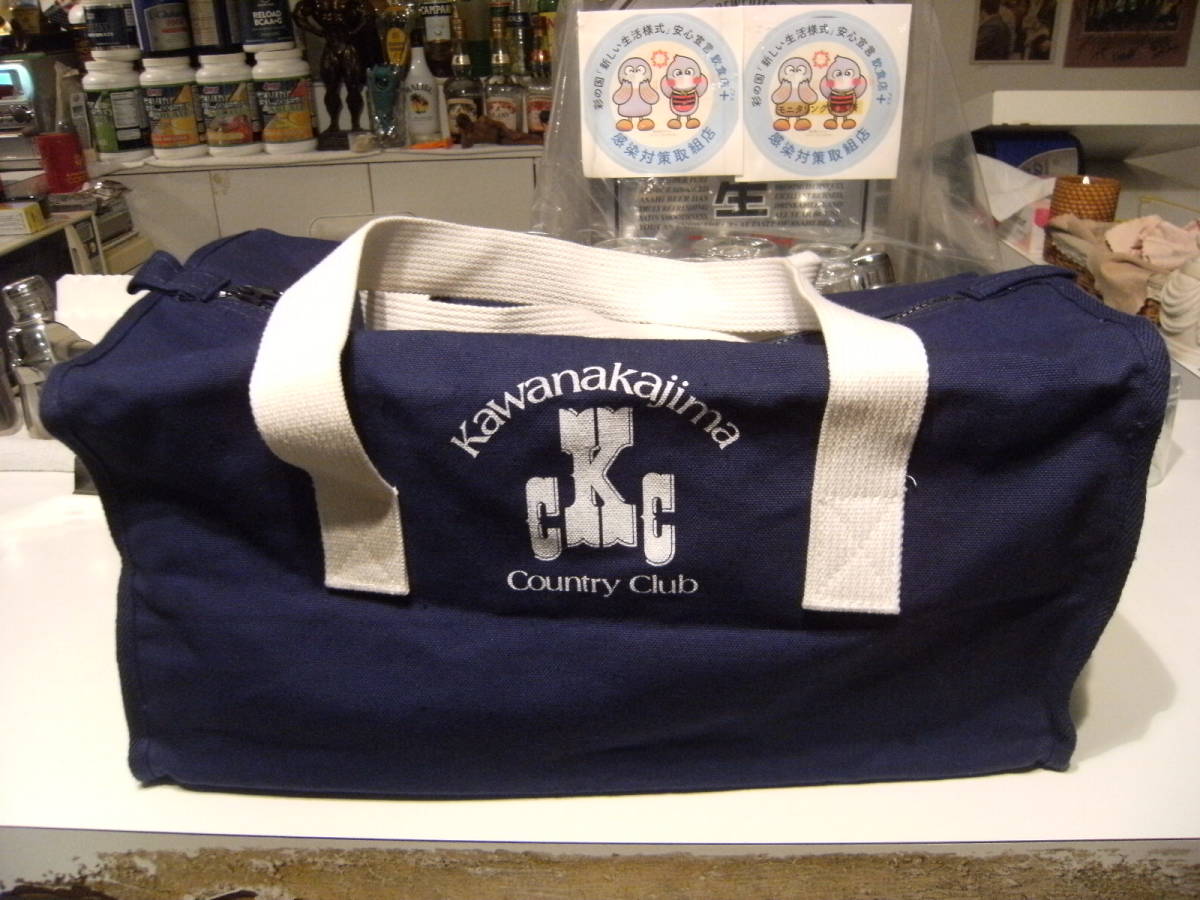 昭和レトロ★日本製★バブル全盛期★80年代★当時物 川中嶋カントリークラブ 川中嶋ゴルフクラブ ボストンバッグ バッグ★会員クラブ GOLF拍卖