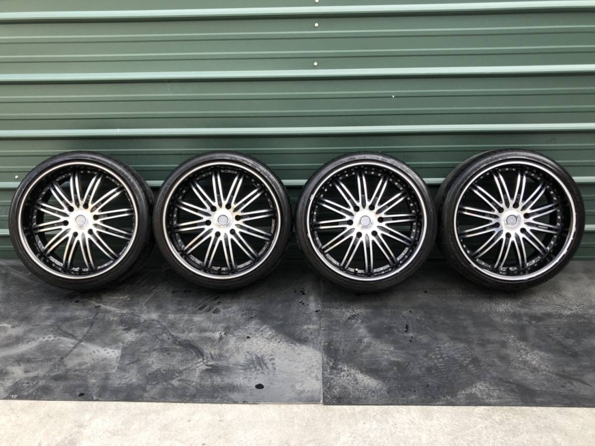 a27 中古 社外 ハイエース 20インチ 8.5J 6穴 FALKEN AZENIS 225/35R20 ブラックポリッシ アルミ タイヤ 4本セット拍卖