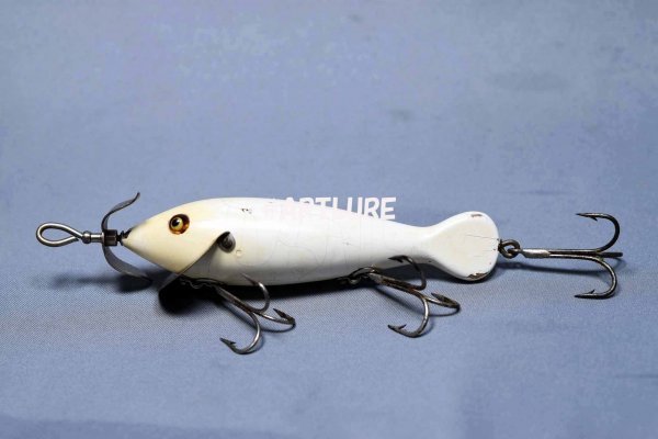 VINTAGE HEDDON SPINDIVER C1919 WOODEN GLASSEYE LURE USA #CHIPPEWA #VINTAGELURE #WOODENLURE拍卖