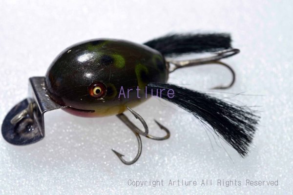 VINTAGE lure C.C.B.CO ARRETT DING BAT WODDEN LURE GLASS EYE ZA187-13拍卖
