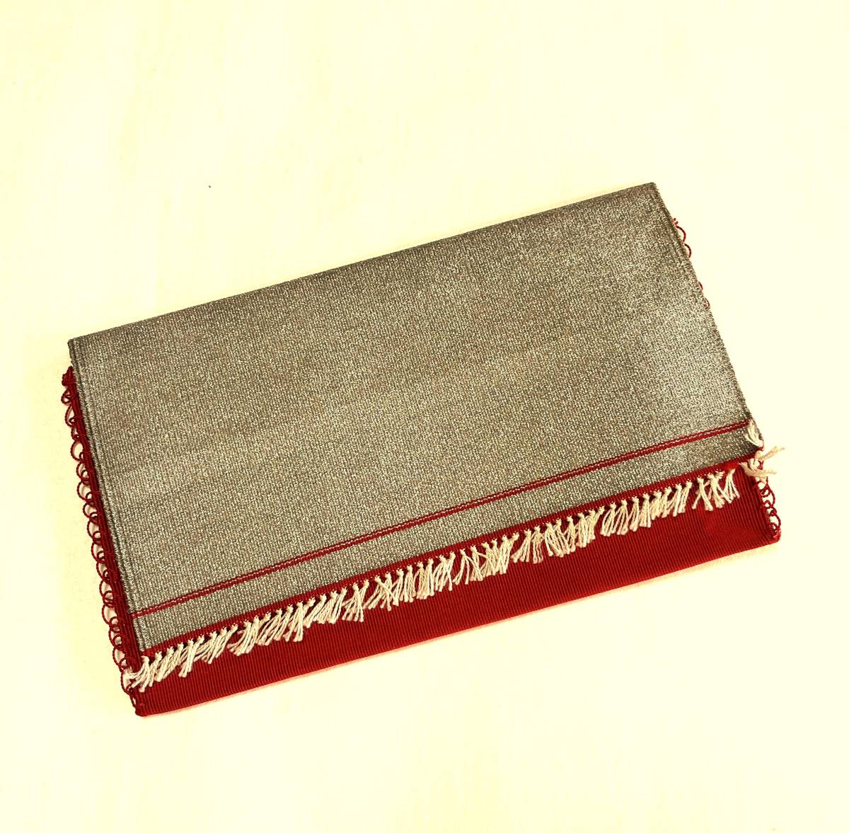 花とら●リサイクル和装小物 茶道 懐紙入れ 帛紗ばさみ 綴 シルバー 230601拍卖