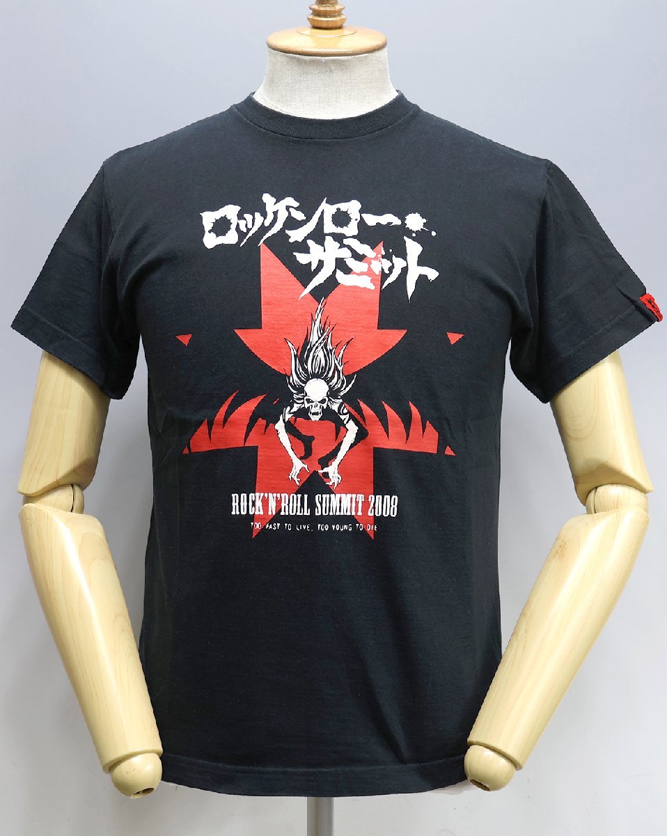 CREAM SODA (クリームソーダ) ROCK'N' ROLL SUMMIT 2008 TEE / ロッケンローサミット Tシャツ ブラック size S / ピンクドラゴン拍卖