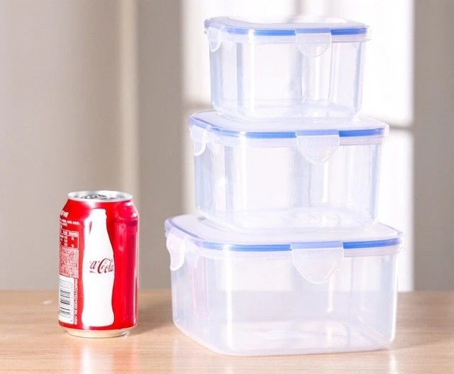 果物や野菜の保存用の3個の食品貯蔵電子レンジ透明弁当箱 正方形拍卖