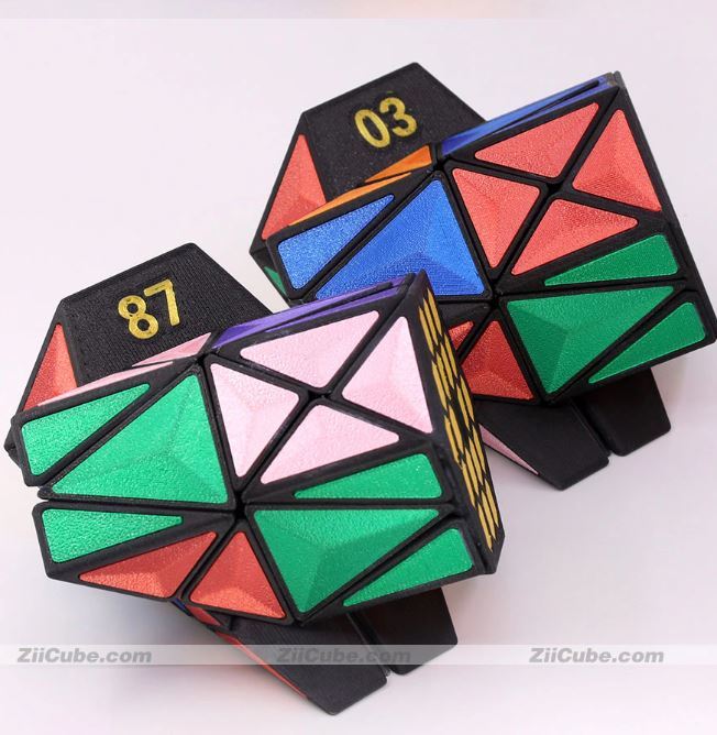 角型の3D印刷キューブ,フレーク付き六角プリズムパン,ピンクパールコレクション/Black Silk拍卖