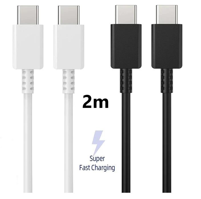 2m USB Type-C to Type-C ケーブル PD対応 3A クイックチャージ 急速充電 TypeC USB-C 充電 データ転送 ブラック拍卖