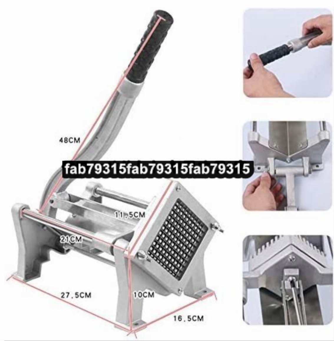 手動式 8mm+12mmカットポテトカッター 省力化ロングハンドル 卓上型 家庭用 業務用 食品級ステンレス製拍卖