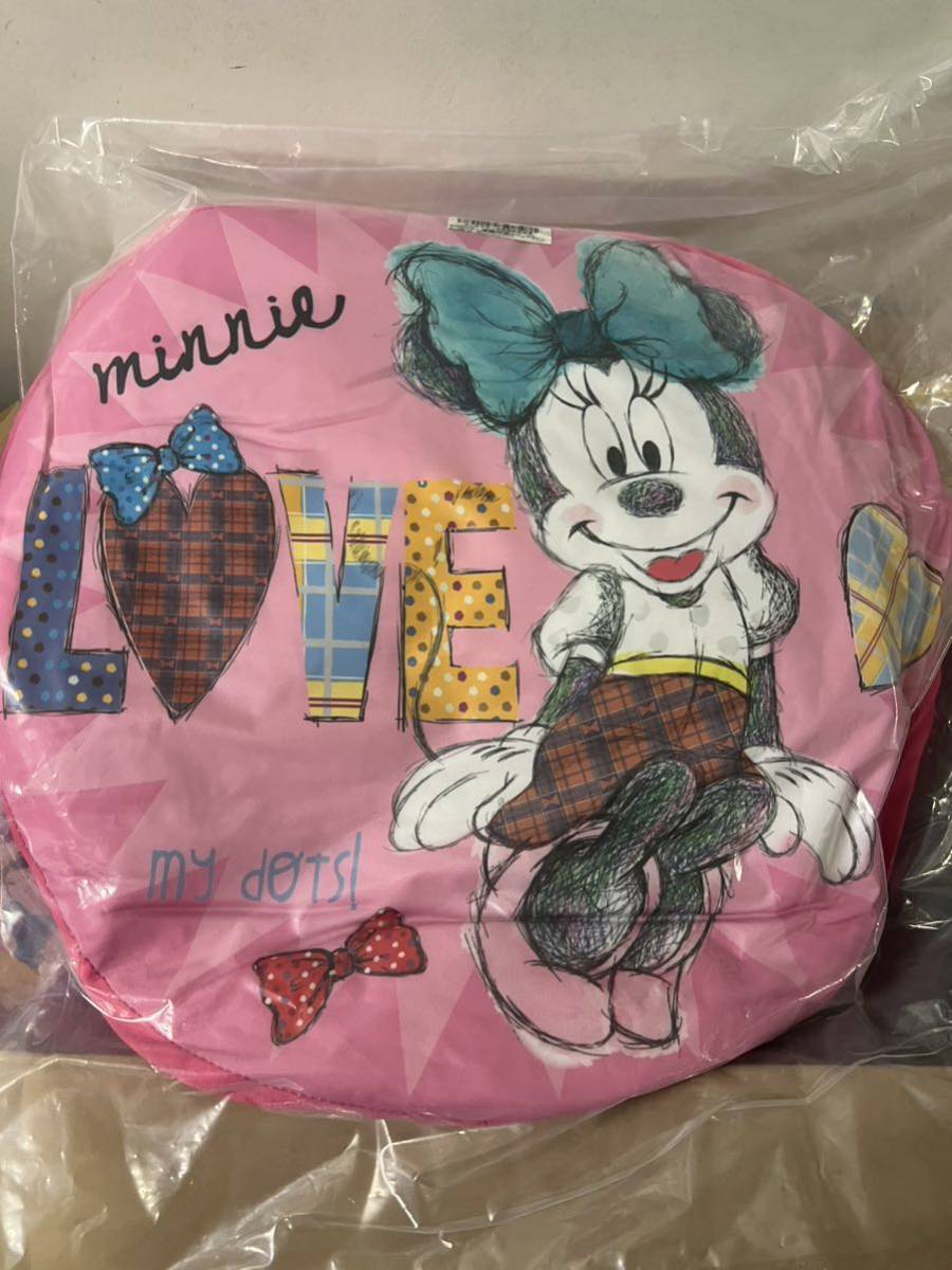 ディズニー キャラクター ミニーマウス 接触冷感 ラウンドクッション タグ付き ピンク 新品未使用 セイル拍卖