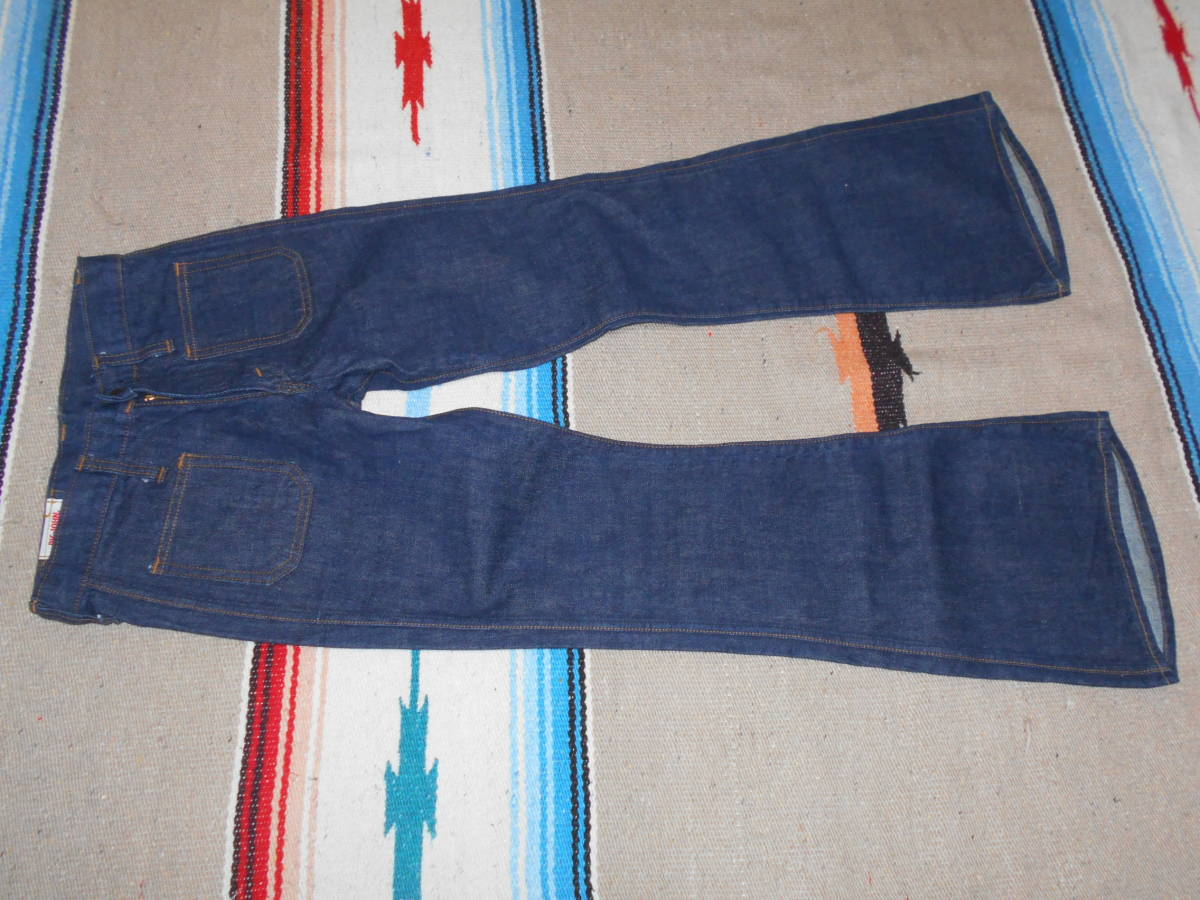 1970年代製 ビッグジョン BIG JOHN インディゴ ベルボトム 藍染め ビンテージ MADE IN USA ヒッピー 拍卖