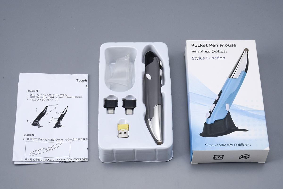 Pocket Pen Mouse 2.4G無線 3レベル調整可能800/1200 / 1600DPI光学スタイラスマウス拍卖