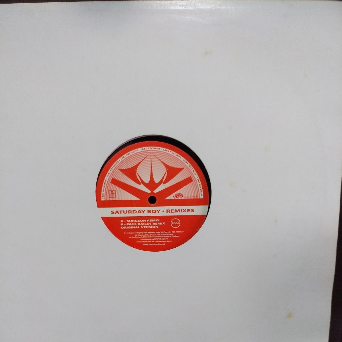 12inch UK盤/PAUL BAILEY SATURDAY BOY REMIXES拍卖