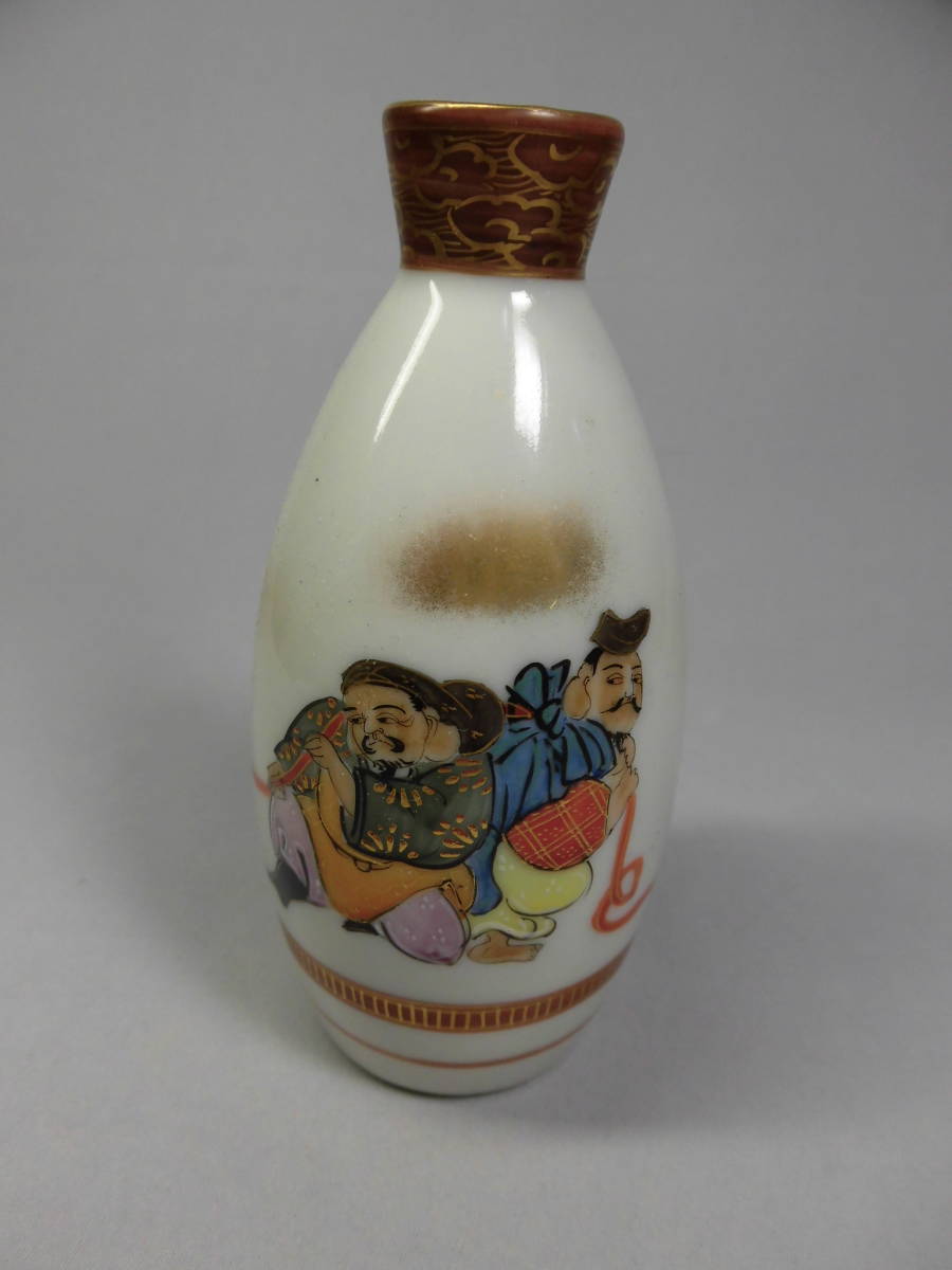 (粋) 九谷 恵比寿 大黒 宝舟引き図 徳利拍卖