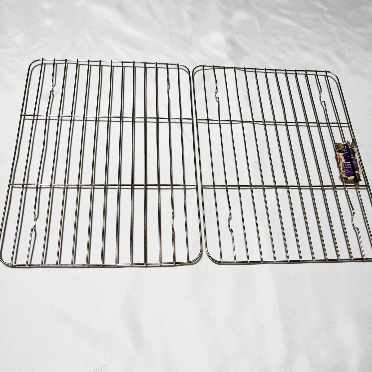 未使用、保管品 業務用 厨房備品 ステンレス製(18-8) 角バットあみ15枚取用(195×260㎜)/2点セット拍卖