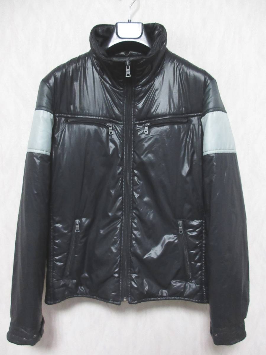BEAMS ビームス ジャケット 中綿 ナイロン メンズ M 黒 グレー系 irmri kn1006拍卖
