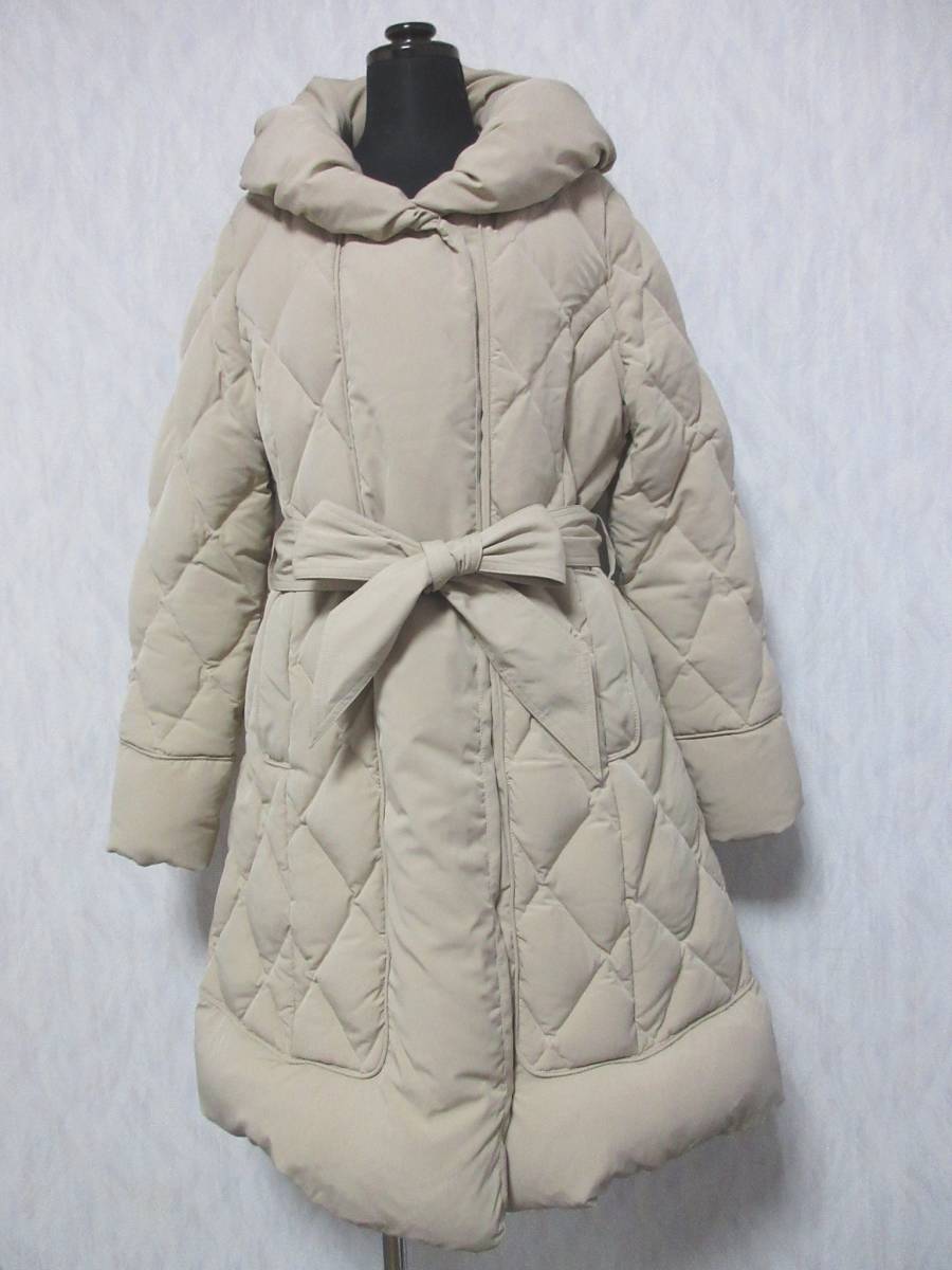 ティアクラッセ Tiaclasse ダウンコート ベージュ M kn1021拍卖