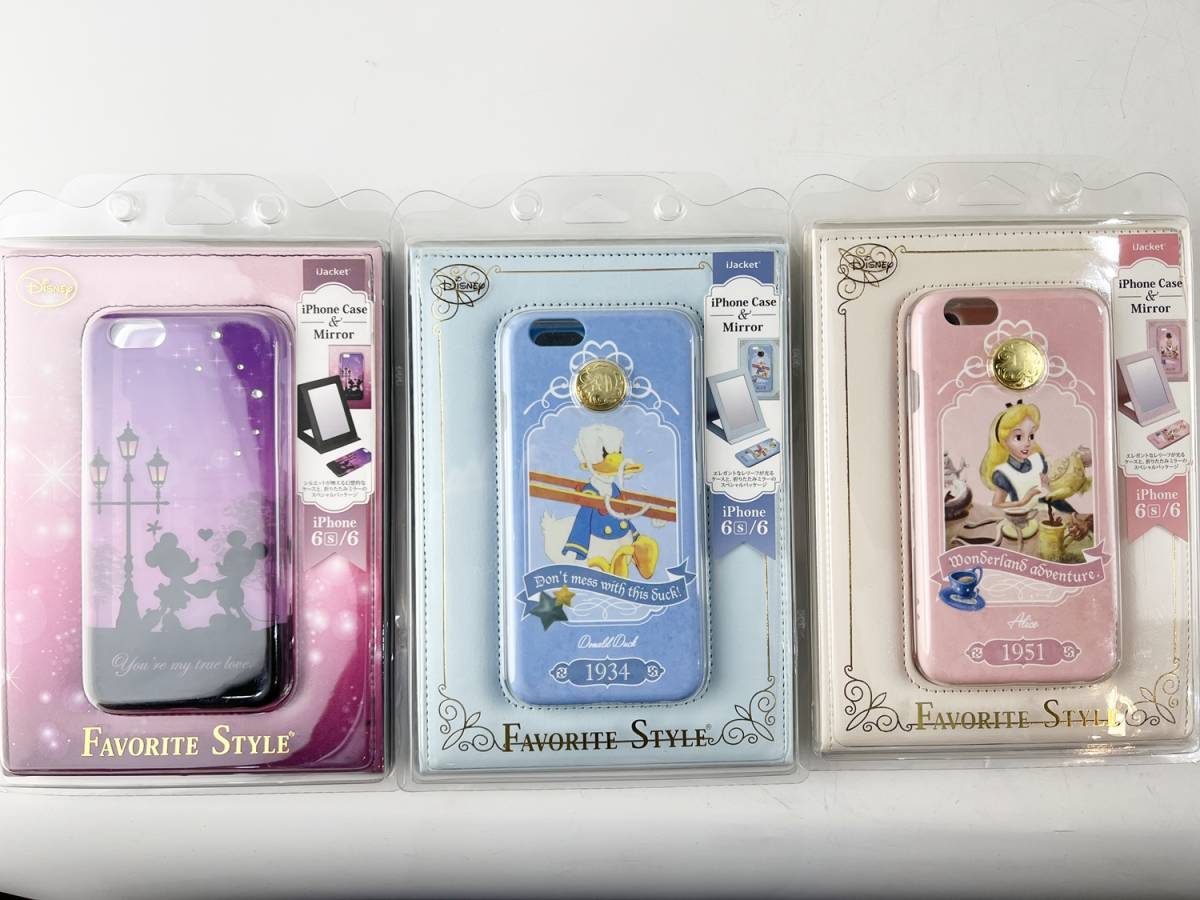 全て未使用 スタンドミラー付 iPhone6s/6 ディズニーハードケース スマホケース ミッキー ミニー ドナルド アリス D拍卖