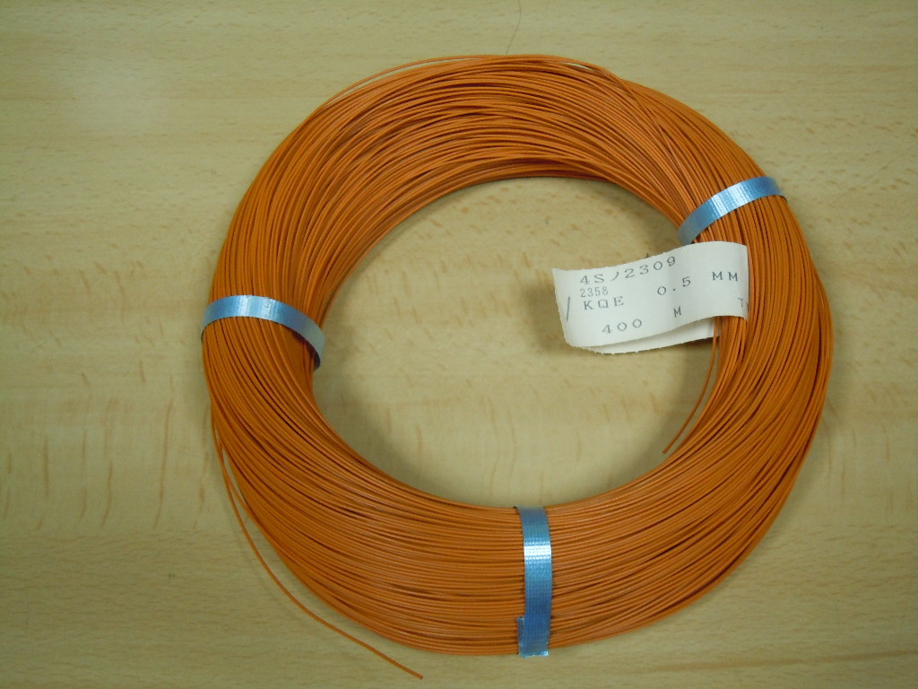 即決! フジクラ KQE電線 0.5mm 400m オレンジ拍卖