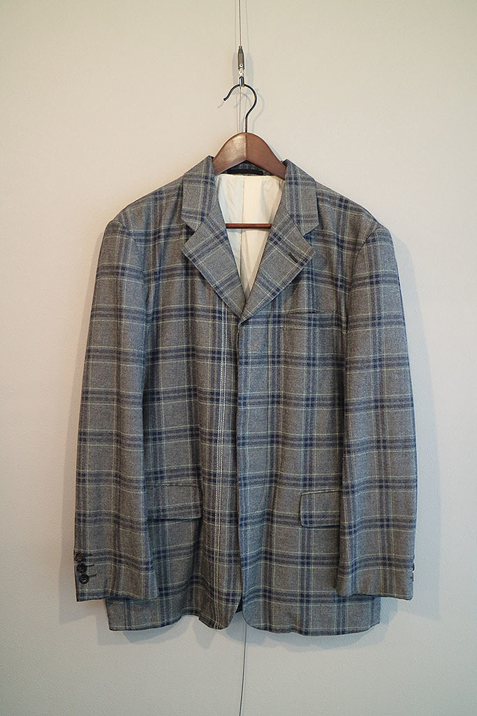 90's COMME des GARCONS HOMME チェックテーラードジャケット コムデギャルソン オム/ビンテージ/S拍卖