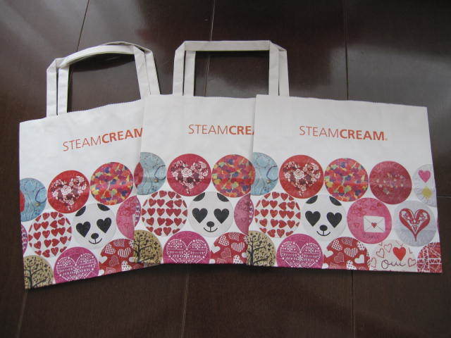 新品 未使用 非売品 STEAM CREAM スチームクリーム 10周年 ショップ袋 3個セット ショップバッグ ハート柄 パンダ 限定品拍卖