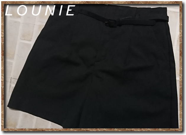美品!!☆LOUNIE ルーニィ ベルト付きキュロット チャコール☆拍卖