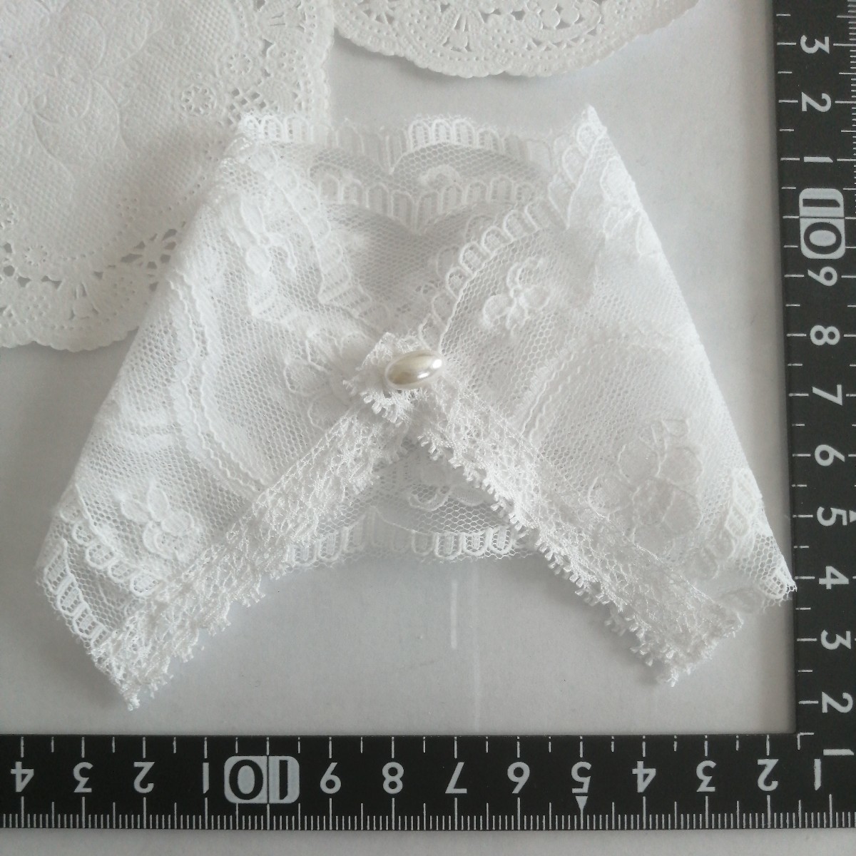 tia*゜☆ドール用 繊細 レース ショール パール 白 ホワイト タミーちゃん サイズ拍卖