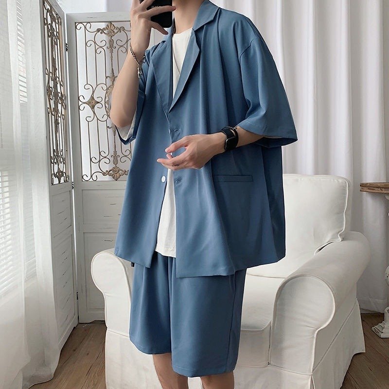 ZPT607☆新品サマー メンズ ビジネススーツ スーツ+ハーフパンツ 上下2点セット スーツセットアップ テーラードジャケット拍卖