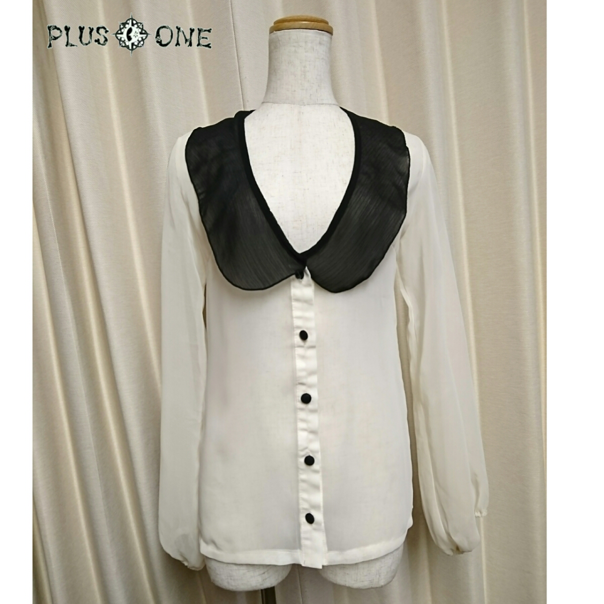 【Ank Rouge】シフォンブラウス アイボリー/アンクルージュ 生成 長袖 楊柳 シースルーバ拍卖