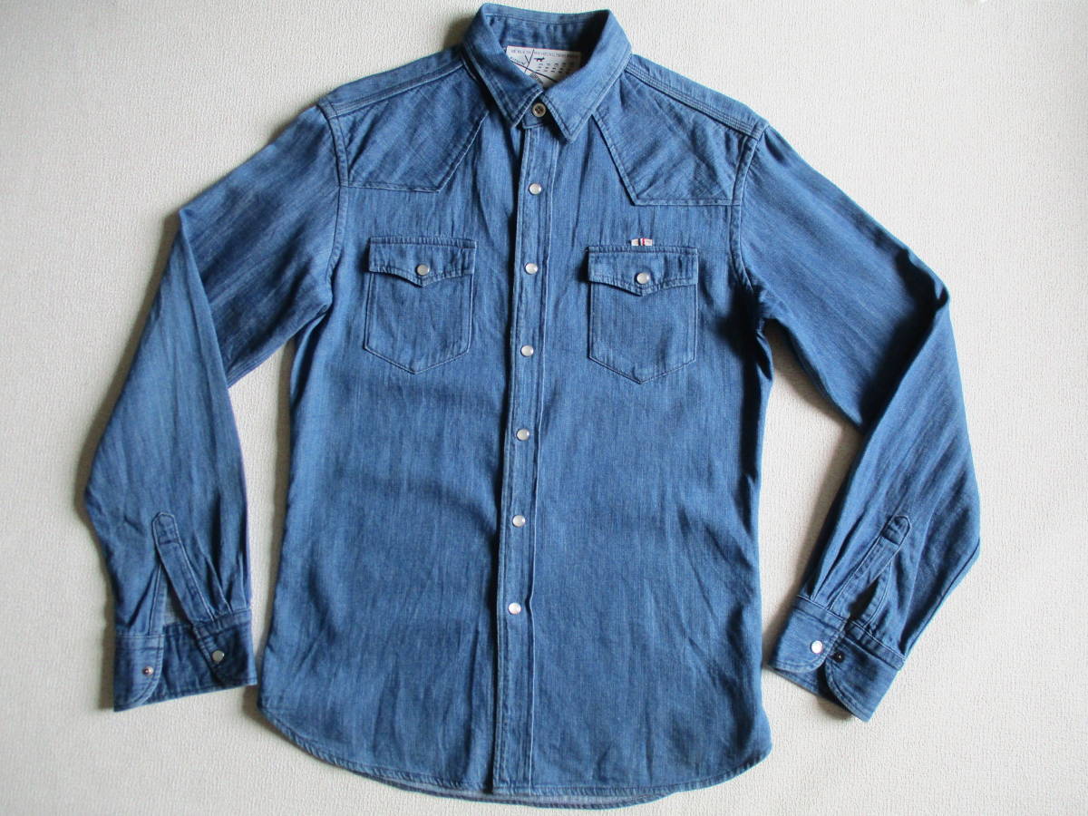 日本製★ XS メゾンキツネ★ 長袖デニムウエスタンシャツ★拍卖