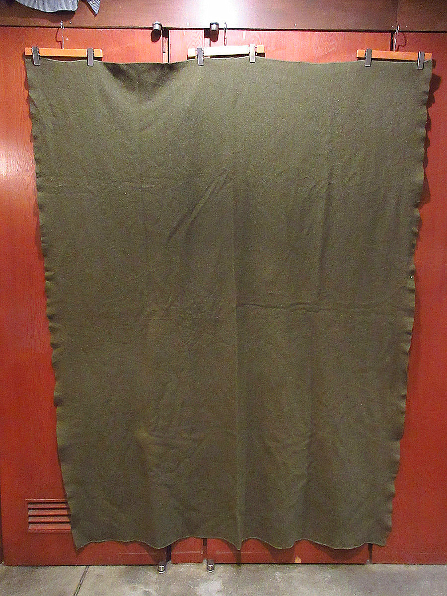 ビンテージ40’s50’s●U.S.ARMYウールブランケットオリーブグリーンsize約206cm×約165cm●230111j2-blk古着1940s1950s軍モノ拍卖