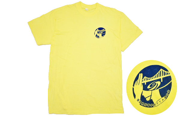 Y-5883★送料無料★美品 外部非売品★激レア貴重 徳島県高等学校 PTA連合会 阿波踊り★イエロー黄色 半袖 T-シャツ L 胸囲 90-98cm拍卖