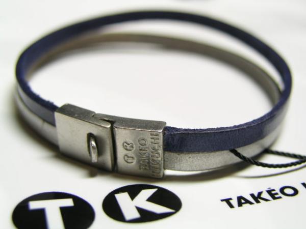 ☆TKタケオキクチ☆本皮ブレス2連(紺シルバー), ,,,拍卖