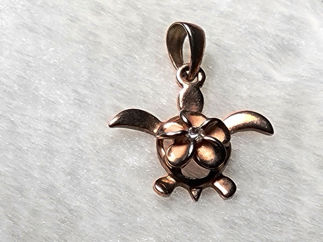 ★ ハワイアンジュエリー ピンクゴールド プルメリア&ホヌ ペンダントトップ拍卖