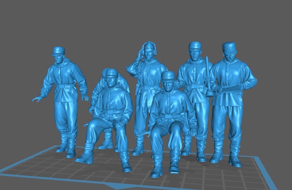 1/144レジンキット 未塗装 WWⅡ ドイツ軍 重戦車兵士フィギュア7体 ワールドタンクミュージアム【同梱可能】0507拍卖