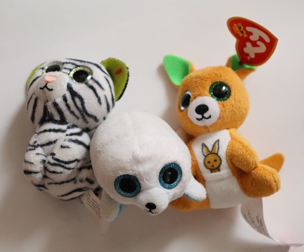 レア!ty ハッピーセット ぬいぐるみ 3体セット 美品 紙タグ付きは内1体のみ アザラシ トラ カンガルー拍卖