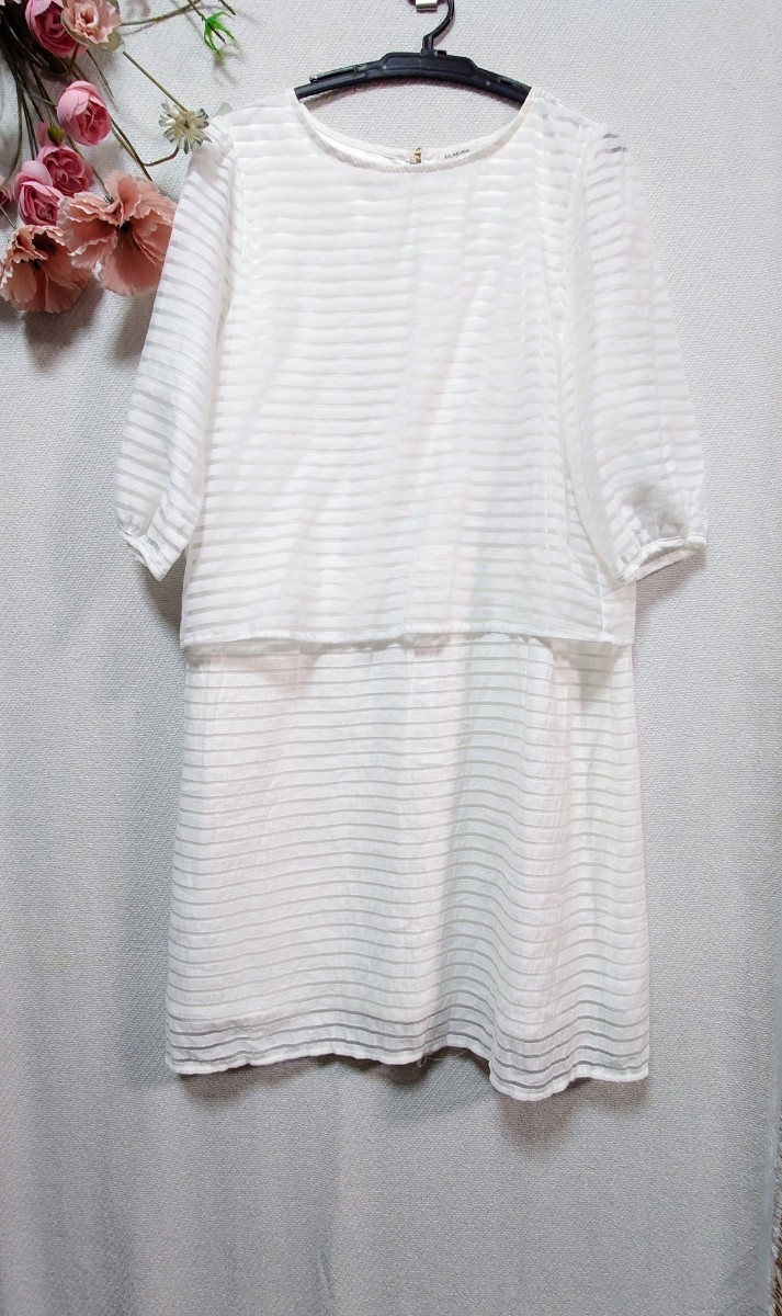 シフォンストライプワンピース 重ね着セットアップデザイン拍卖