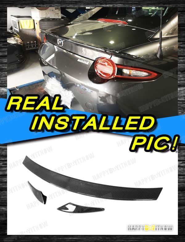 マツダ ロードスター4代目 ND系 MX-5 RF 2ドア オープン カーボン リア トランクスポイラー 3PCS 2016+ TS-50696拍卖