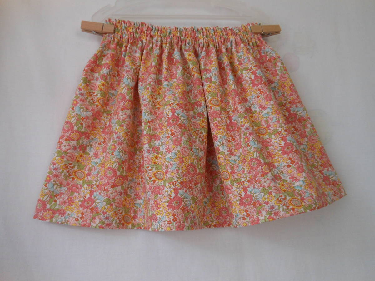 リバティー風 花柄 ギャザースカート 110 ① ハンドメイド拍卖
