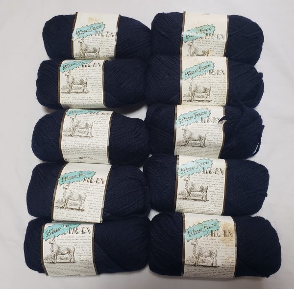 毛糸438 毛糸 ユニバーサル ブルーフェイス・アラン 羊毛100% 紺色 10玉 格安!同梱歓迎!拍卖
