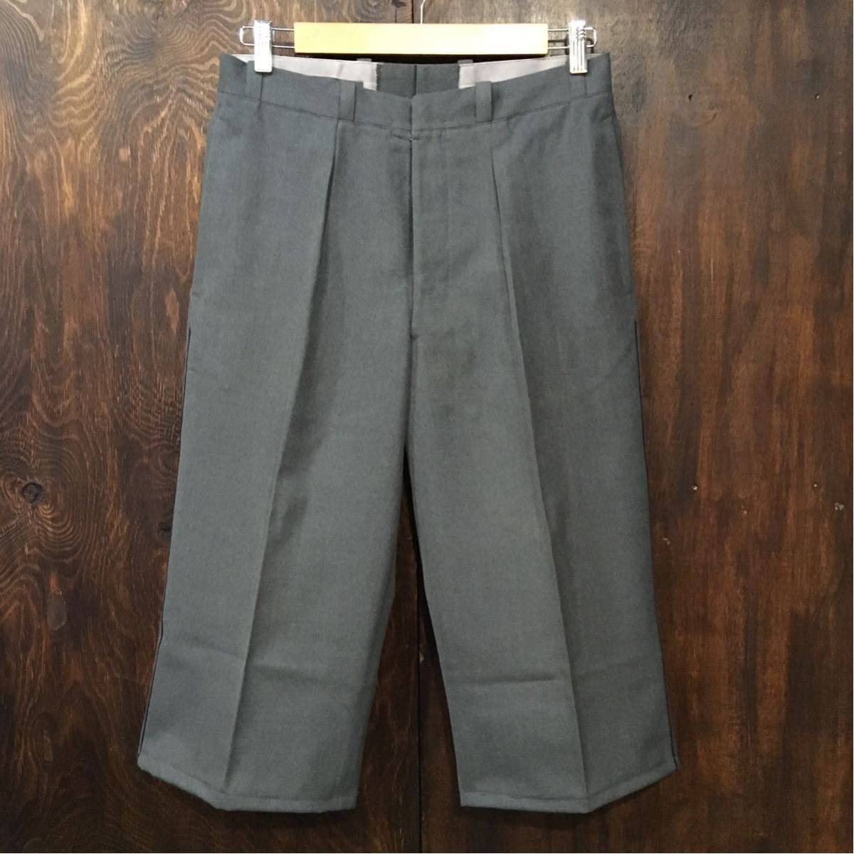 ユーロ古着 スイス軍 サイドストライプ クロップド ドレスパンツ 31インチ ミリタリー ユーロミリタリー拍卖