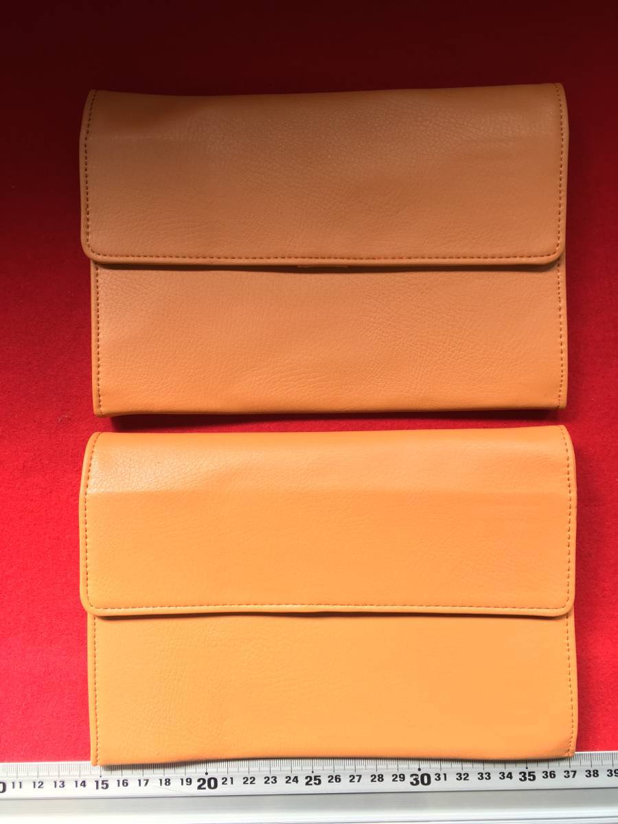 2個組 箕綿 母子手帳ケース オレンジ パスポートケース通帳ケース カード入 財布 銀行セット Mino Ladies Clinic 箕面レディースクリニック拍卖