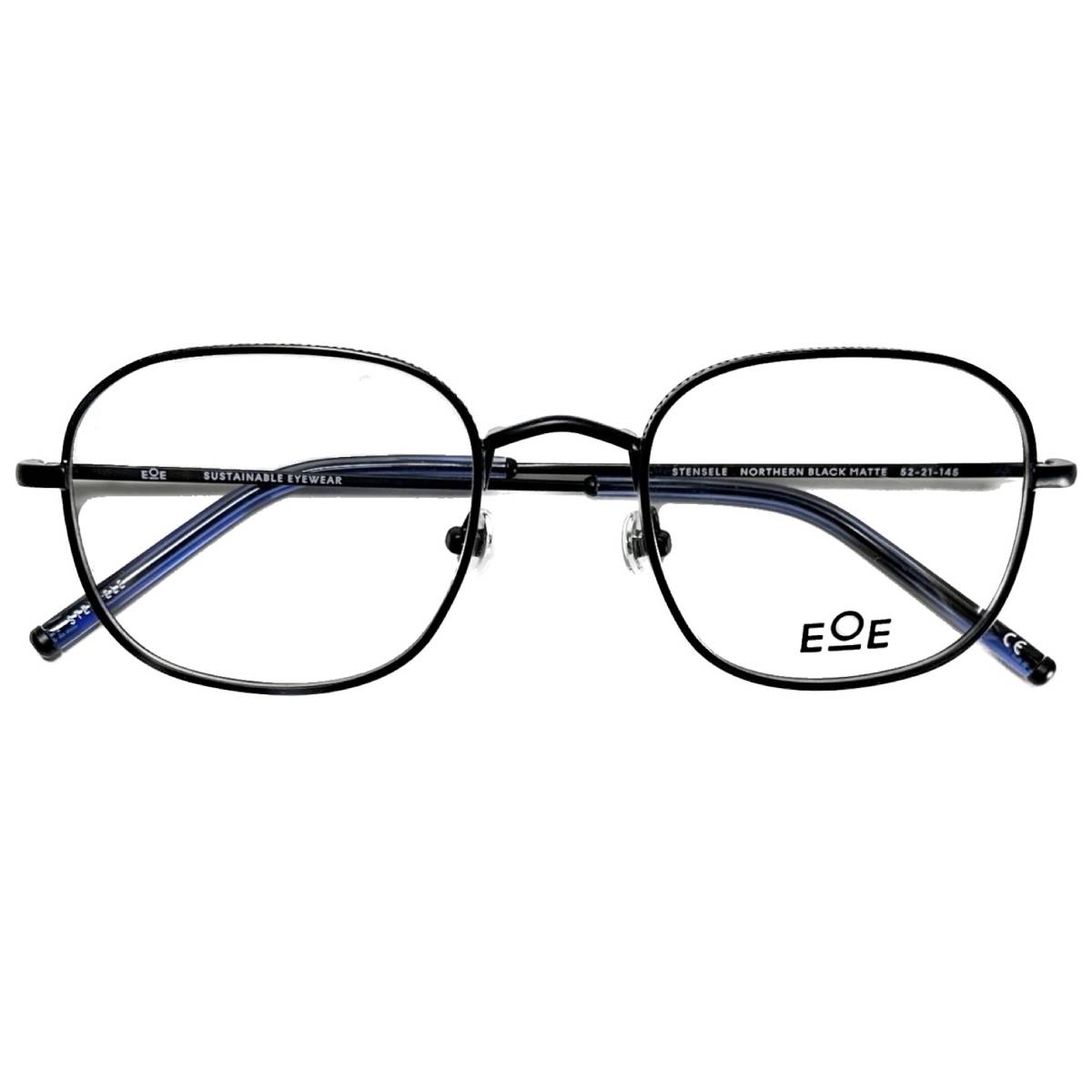 完全処分価格 スウェーデン EOE 定価38,500円 新品 メガネ 黒 純正ケースと純正クロス付拍卖