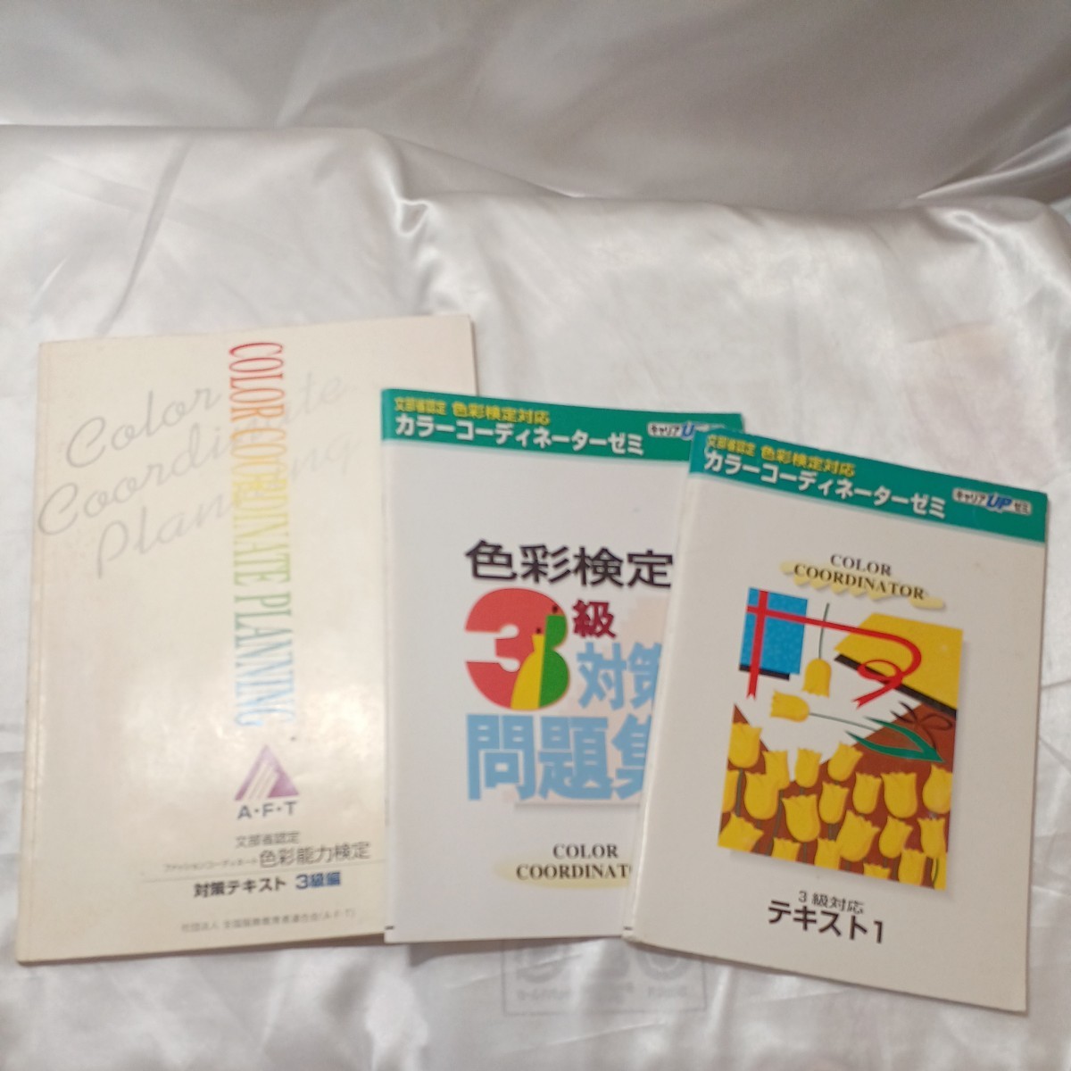 zaa-460♪カラーコーディネーターゼミ 色彩検定3級対応テキスト1/3級対策問題集/対策参考書3級編 3冊セット 全国服飾連合会(1999年) 拍卖