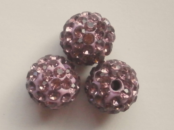 ラインストーン付★ラウンド★10mm★LTアメジスト拍卖